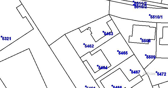 Parcela st. 5462 v KÚ Kladno, Katastrální mapa