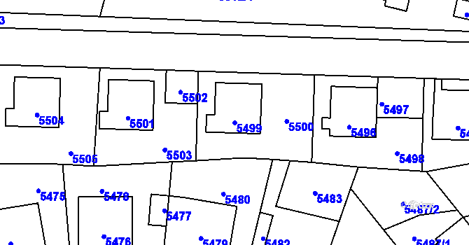 Parcela st. 5499 v KÚ Kladno, Katastrální mapa