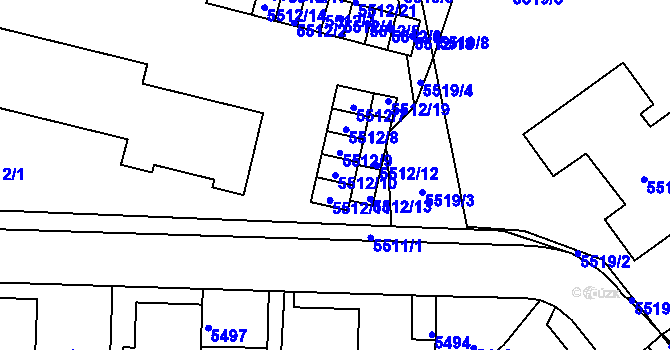 Parcela st. 5512/10 v KÚ Kladno, Katastrální mapa