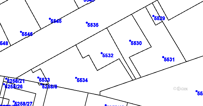 Parcela st. 5532 v KÚ Kladno, Katastrální mapa