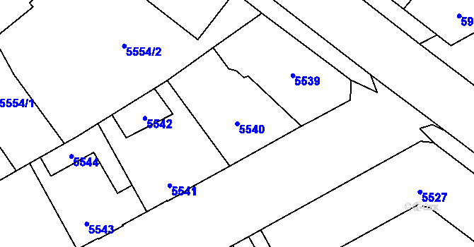 Parcela st. 5540 v KÚ Kladno, Katastrální mapa