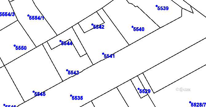 Parcela st. 5541 v KÚ Kladno, Katastrální mapa