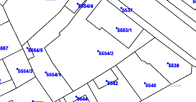 Parcela st. 5554/2 v KÚ Kladno, Katastrální mapa