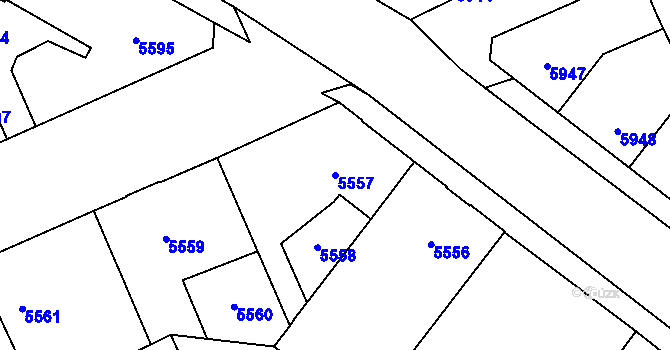 Parcela st. 5557 v KÚ Kladno, Katastrální mapa