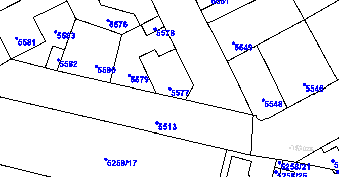 Parcela st. 5577 v KÚ Kladno, Katastrální mapa