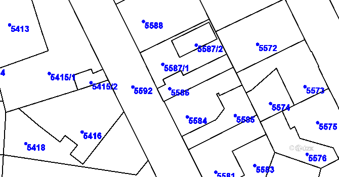 Parcela st. 5586 v KÚ Kladno, Katastrální mapa