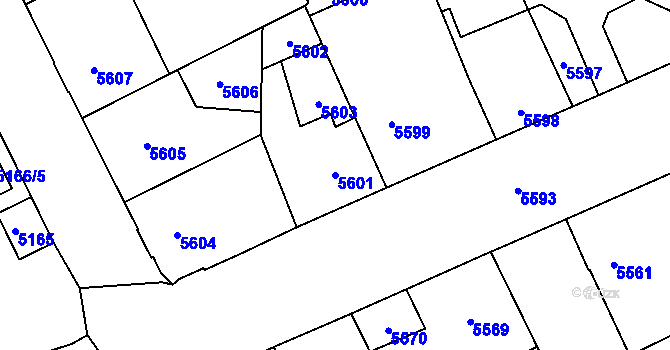 Parcela st. 5601 v KÚ Kladno, Katastrální mapa