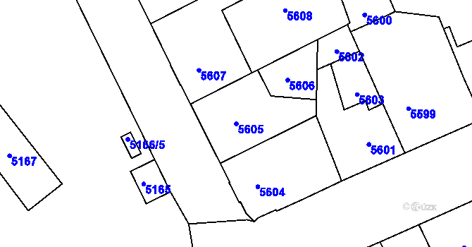 Parcela st. 5605 v KÚ Kladno, Katastrální mapa