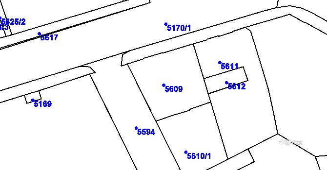 Parcela st. 5609 v KÚ Kladno, Katastrální mapa
