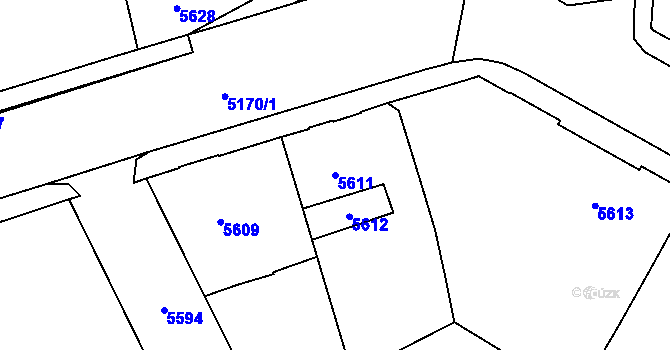 Parcela st. 5611 v KÚ Kladno, Katastrální mapa