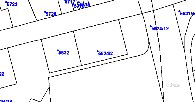 Parcela st. 5624/2 v KÚ Kladno, Katastrální mapa