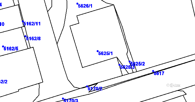 Parcela st. 5625/1 v KÚ Kladno, Katastrální mapa