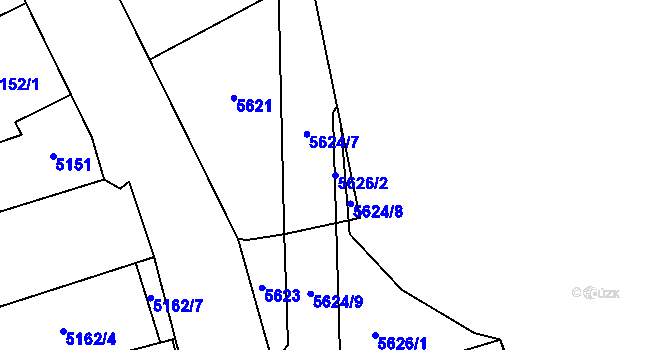 Parcela st. 5626/2 v KÚ Kladno, Katastrální mapa