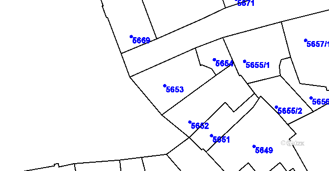 Parcela st. 5653 v KÚ Kladno, Katastrální mapa