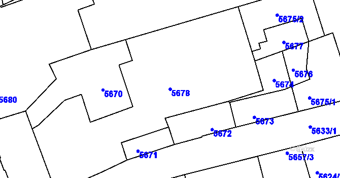 Parcela st. 5678 v KÚ Kladno, Katastrální mapa