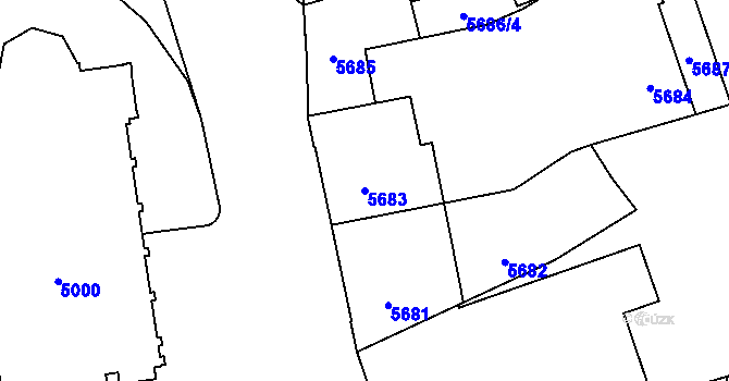 Parcela st. 5683 v KÚ Kladno, Katastrální mapa