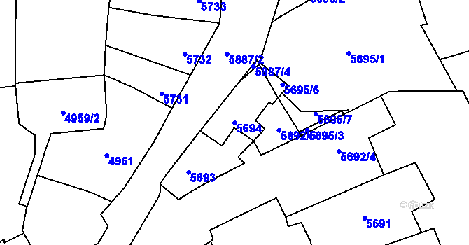 Parcela st. 5694 v KÚ Kladno, Katastrální mapa