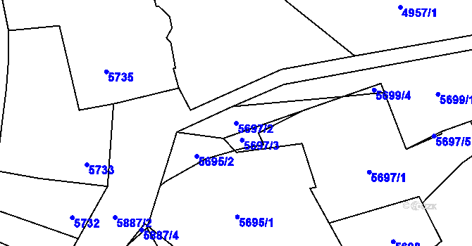 Parcela st. 5697/2 v KÚ Kladno, Katastrální mapa