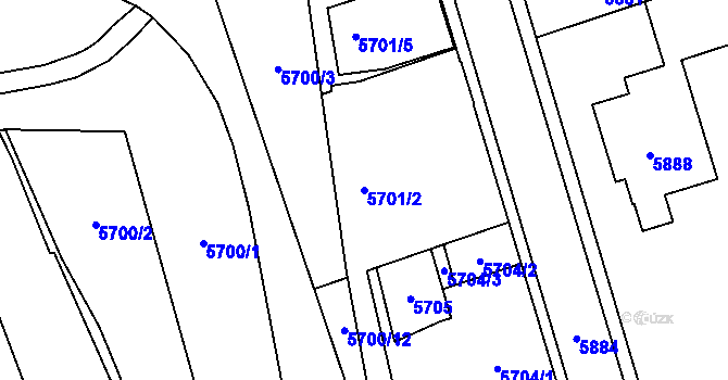 Parcela st. 5701/2 v KÚ Kladno, Katastrální mapa