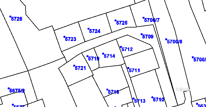 Parcela st. 5714 v KÚ Kladno, Katastrální mapa