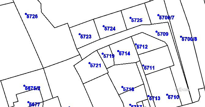 Parcela st. 5719 v KÚ Kladno, Katastrální mapa