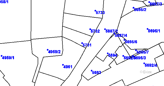 Parcela st. 5731 v KÚ Kladno, Katastrální mapa