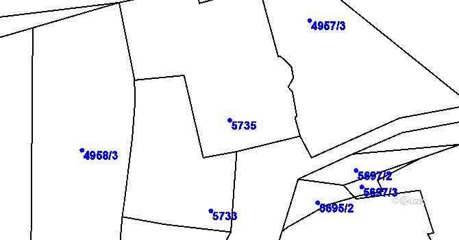 Parcela st. 5735 v KÚ Kladno, Katastrální mapa