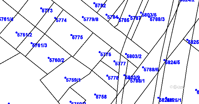 Parcela st. 5776 v KÚ Kladno, Katastrální mapa