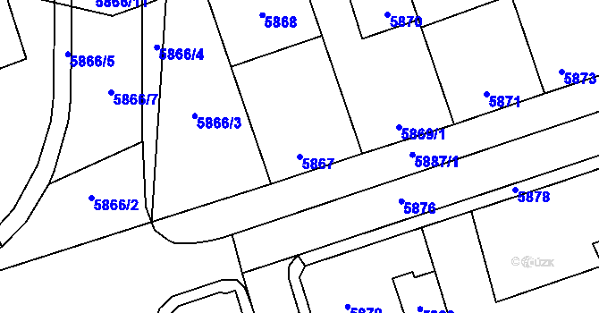 Parcela st. 5867 v KÚ Kladno, Katastrální mapa