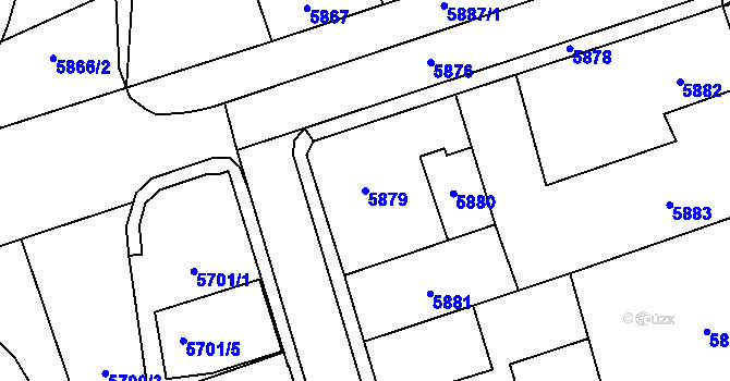 Parcela st. 5879 v KÚ Kladno, Katastrální mapa