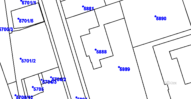 Parcela st. 5888 v KÚ Kladno, Katastrální mapa