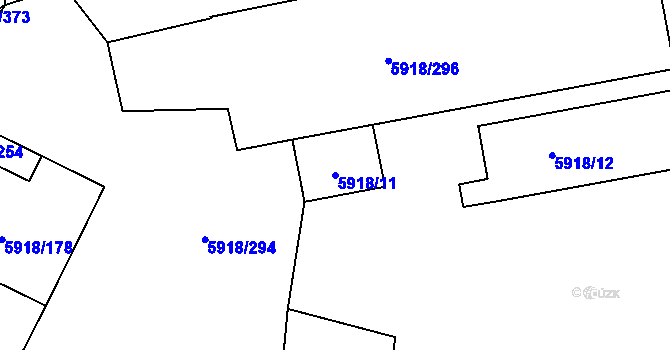 Parcela st. 5918/11 v KÚ Kladno, Katastrální mapa