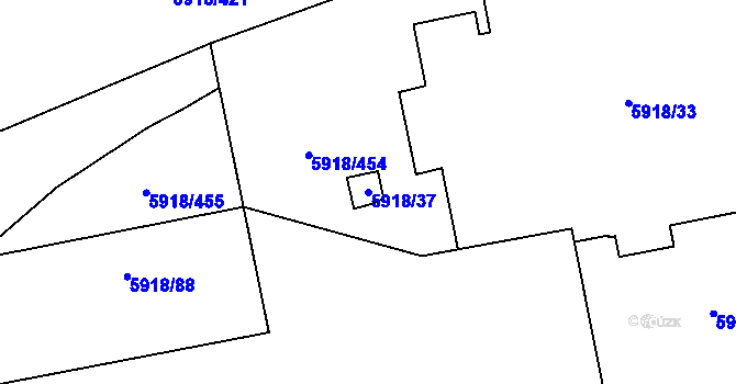 Parcela st. 5918/37 v KÚ Kladno, Katastrální mapa
