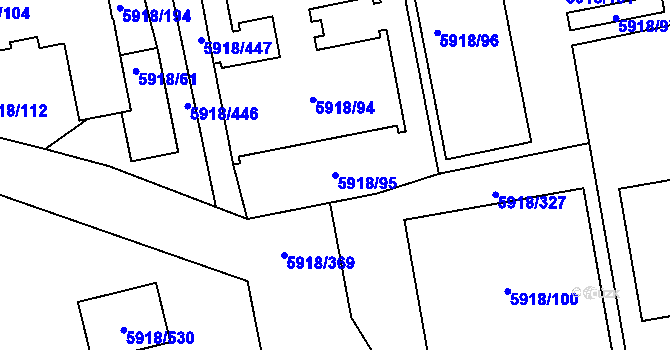 Parcela st. 5918/95 v KÚ Kladno, Katastrální mapa