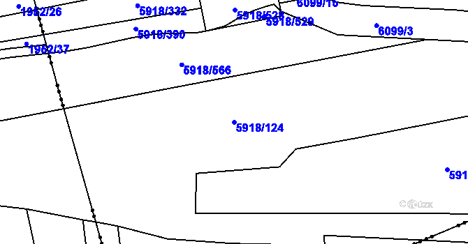 Parcela st. 5918/124 v KÚ Kladno, Katastrální mapa