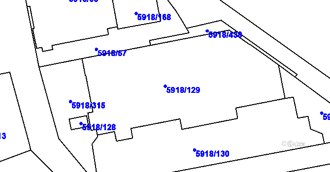 Parcela st. 5918/129 v KÚ Kladno, Katastrální mapa