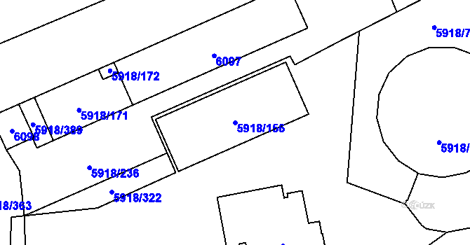 Parcela st. 5918/156 v KÚ Kladno, Katastrální mapa
