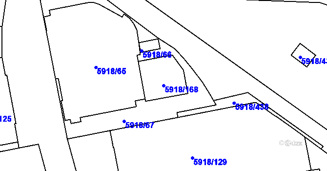 Parcela st. 5918/168 v KÚ Kladno, Katastrální mapa