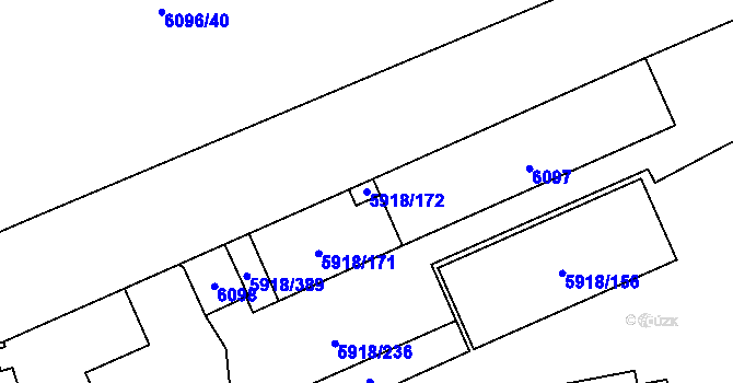 Parcela st. 5918/172 v KÚ Kladno, Katastrální mapa
