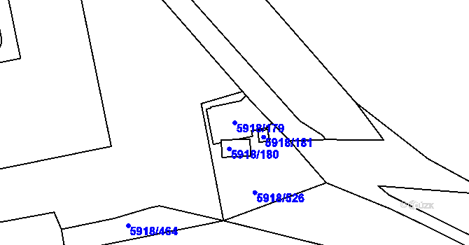 Parcela st. 5918/179 v KÚ Kladno, Katastrální mapa