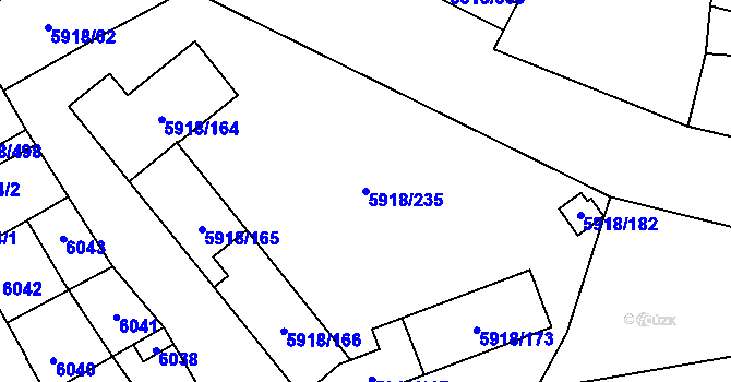 Parcela st. 5918/235 v KÚ Kladno, Katastrální mapa
