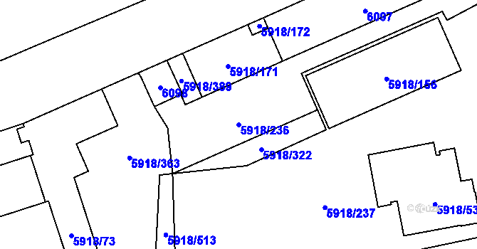 Parcela st. 5918/236 v KÚ Kladno, Katastrální mapa