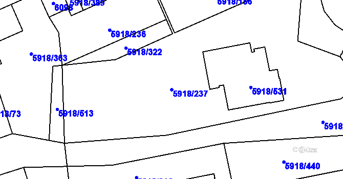 Parcela st. 5918/237 v KÚ Kladno, Katastrální mapa