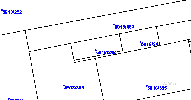 Parcela st. 5918/242 v KÚ Kladno, Katastrální mapa