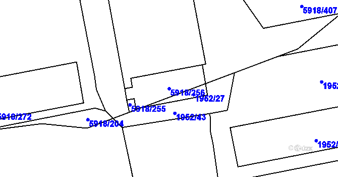 Parcela st. 5918/256 v KÚ Kladno, Katastrální mapa