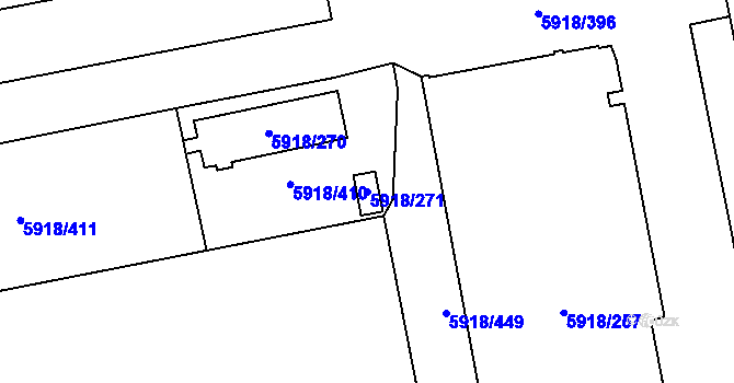 Parcela st. 5918/271 v KÚ Kladno, Katastrální mapa