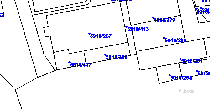 Parcela st. 5918/286 v KÚ Kladno, Katastrální mapa