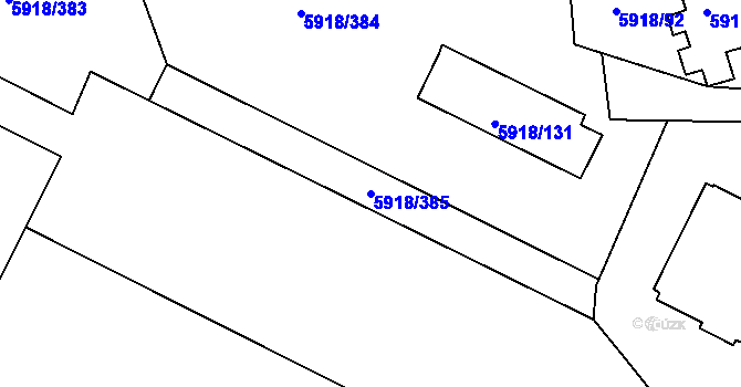 Parcela st. 5918/385 v KÚ Kladno, Katastrální mapa