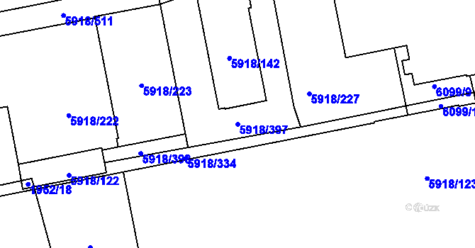 Parcela st. 5918/397 v KÚ Kladno, Katastrální mapa