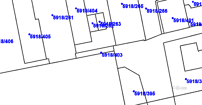 Parcela st. 5918/403 v KÚ Kladno, Katastrální mapa